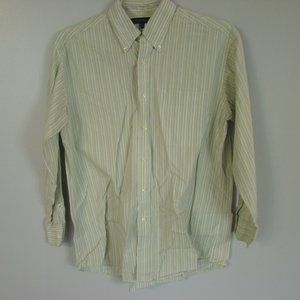 Tommy Hilfiger Shirt 16 L 32-33 Green Strip Long Sleeve